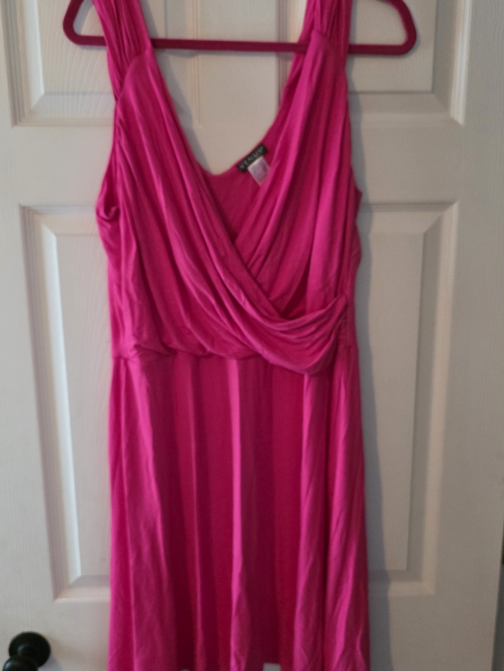 VENUS Bright Fuchsia Sleeveless Wrap-Style Midi Dress